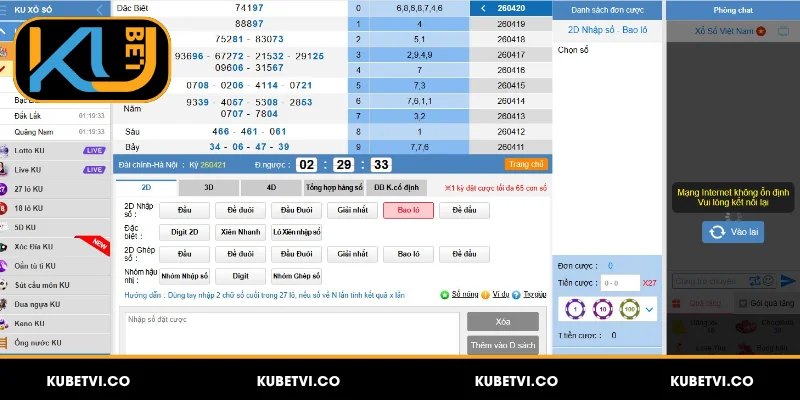 Xổ số Kubet là dự đoán kết quả của các phiên mở thưởng